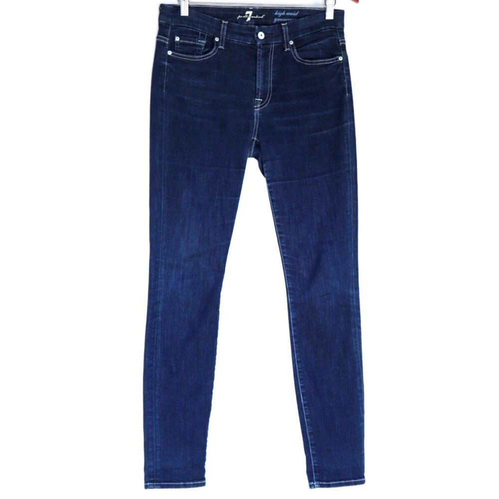 7 For All Mankind Women's Size 29 Blue Skinny Jeans High Waist Gwenevere Denim